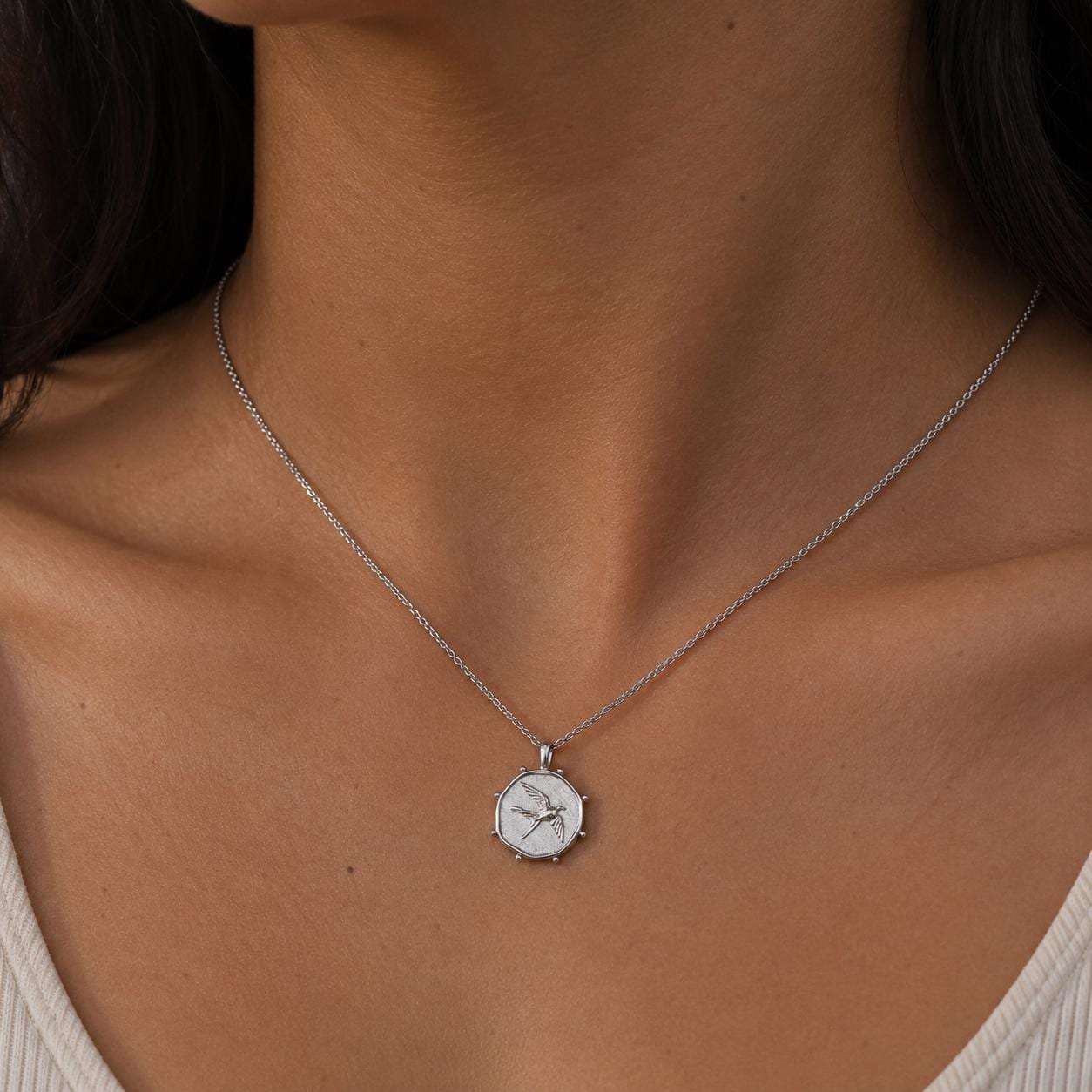 Silver Coin Necklace - Etsy Canada