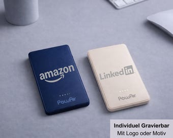 Magsafe Powerbank personalisiert - kabellose Powerbank mit Gravur - Geschenk für Iphone & Firmen