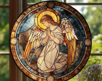 白衣の天使：ステンドグラス風の窓飾り - Etsy 日本