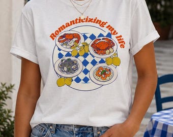 Romanticizing My Life Tee, Italian Vacation Shirt, Mediterranean Lifestyle T-Shirt, Amalfi Coast Outfit, European Summer Aesthetic Tee