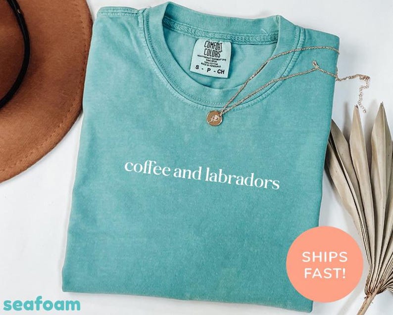 Comfort Colors® Coffee And Labradors Shirt, Labrador Lover Shirt, Dog Mom Shirt, Coffee Lover Gift, Dog Owner Shirt, Cute Coffee Shirt image 5