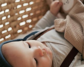 Personalisiertes Schmusetuch mit Namen – Affe Baby Geschenk zur Geburt – Cotton Baby Comforter – neutrales Geschenk