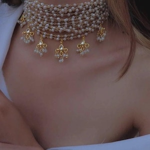 Sabyasachi  Indian Necklace | Gold Necklace Set | Statement Jewelry | Bollywood | Indian wedding jewelr |Indian jewelry Silver, Long Pearl