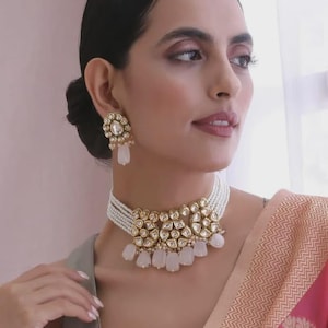 Sabyasachi Partywear Choker Set / Wedding Necklace Set/green necklace/polki kundan/ wedding Kundan Choker Set / Bridal Set / Chokar Set.