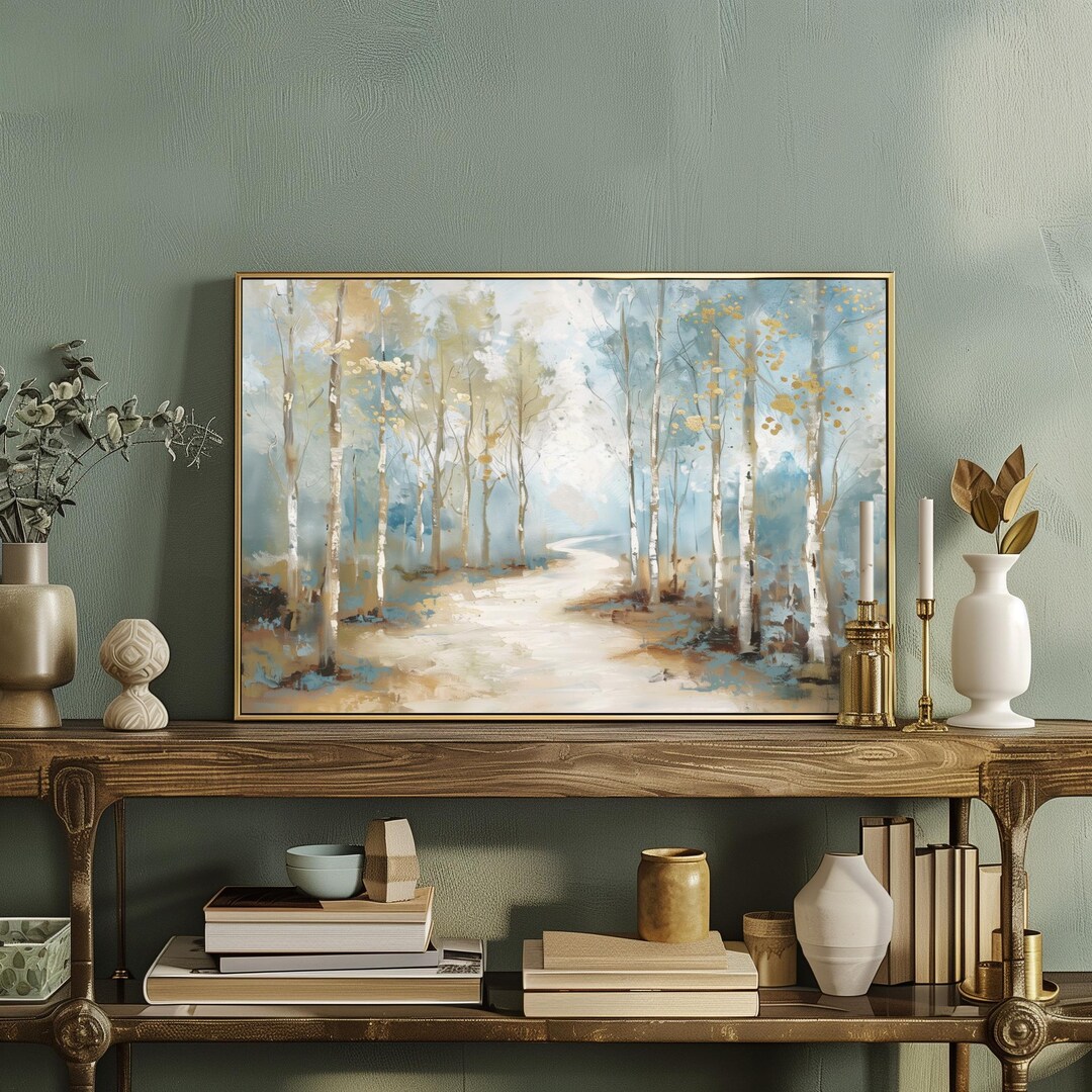 Misty Forest Canvas Print – Woodland Path, Floating Wood Frame - Etsy