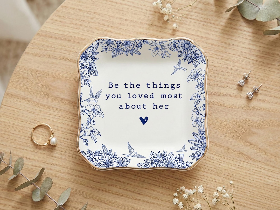 Personalized Sympathy Ring Dish, Memorial Keepsake Gift for Loss of ...