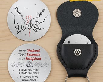 Personalized To My Husband Pocket Hug, Custom Couple Keychain, Anniversary Gift For Husband, Valentine's Day Gifts For Hubby, Boyfriend