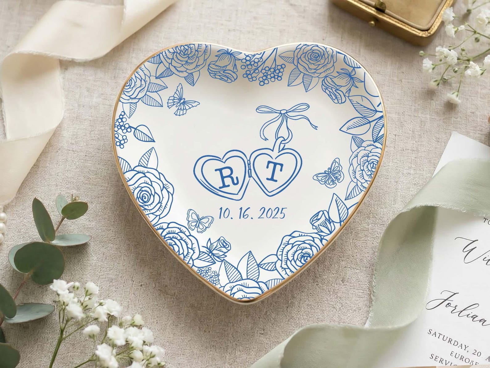 Custom Dinner Rings Custom Engagement Ring Dish, Personalized Wedding Ring Dish, Engagement ...