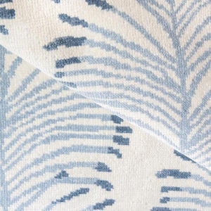 Hand-Knotted Blue & White Oushak Rug: New Zealand Wool Tree Design
