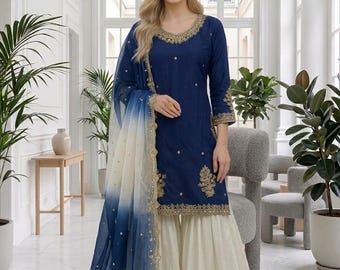 New Stylish Designer Embroidered with Sequence Work Salwar Kameez With Dupatta, Pakistani Suit, Party Wear, Wedding Suits, Punjabi Suits