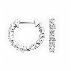 2ct Lab Grown Diamond Huggies Earrings, 14k Gold Diamond Hoop Earrings, Fine Jewelry, Anniversary Gift.