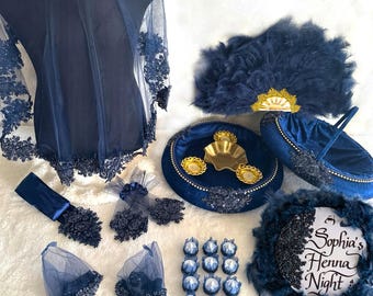 Henna Night Set – Hennanacht - Kına Gecesi Seti - Personalized Bridal Tambourine, Veil, Fan, Tray & Basket | Wedding Bridal Accessories