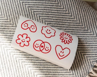 Pegatinas para bicicletas - Emojis de caras felices y formas - Hecho a mano