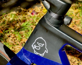 Bicycle sticker Duck with Knife / Duck With Knife, Vinyl, Decoration, Bicycle Decoration - Handmade