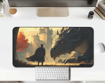 Dragon Castle Desk Mat: Cinematic Fantasy Adventurer
