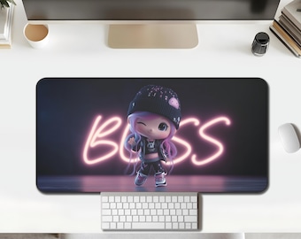 Desk Mat: Neon BOSS Design - Urban Street Style Mouse Pad
