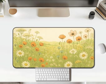 Desk Mat — Wildflower Meadow, Vintage Botanical, Sage & Marigold