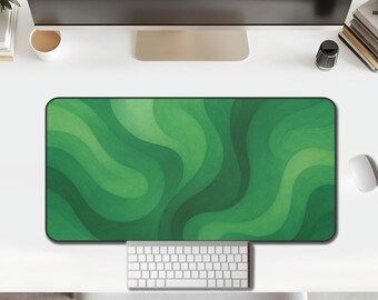 Bureauonderlegger Groen abstract golvend minimaal organisch — Muismat voor werkruimte