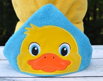 kids pool wrap Ducky hooded towel kids towel bath towel duck tail duck head rubber duckie