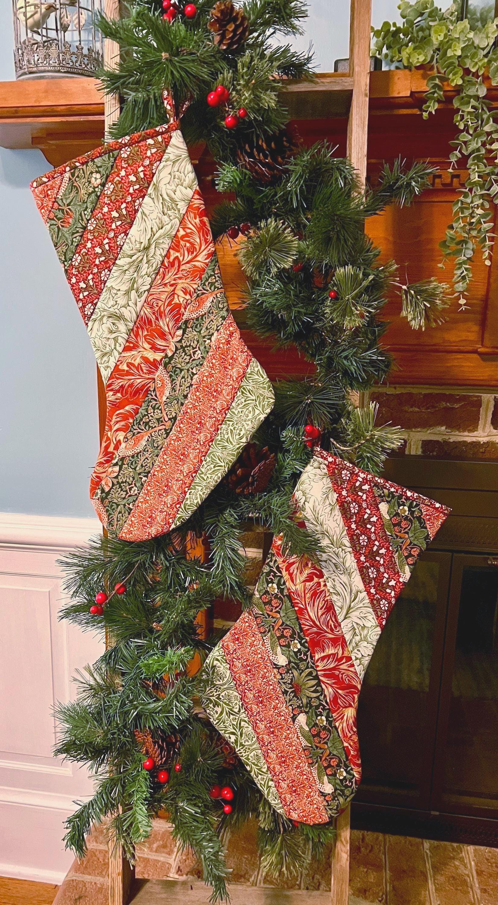 34 Adorable Christmas Stocking Ideas to Hang with Pride: Festive Flair for Your Fireplace 23 Handmade Quilted Christmas Stocking: Morris Co. Cotswold Fabric