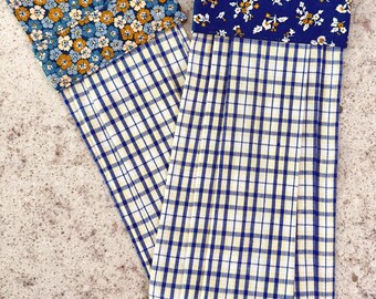 Handmade Hanging Towels for Kitchen or Guest Bath, Blue Print Kitchen Towels, Liberty Fabric