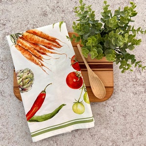 Kitchen towel with vegetables , tea towel with vegetables, vegetable Kitchen Towel