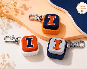Schlüsselanhänger mit Klicker-Funktion der University of Illinois (Block I) | Fidget-Toy der Fighting Illini | Schulanfang | Abschlussgeschenk
