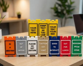 Customizable 3D Printed Desktop Sign - Office Status Indicator