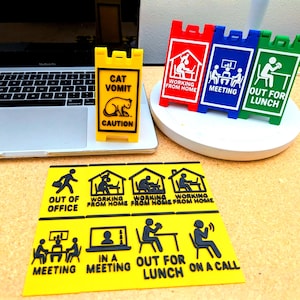 Desk Sign | Office Status Indicator | Funny Work From Home | On a Call | Out for Lunch