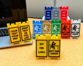 Out For Lunch Desk Sign | Status Indicator (Switchable) | Office Decor