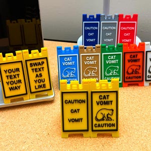 Cat Vomit Caution Desk Sign | Status Indicator (Switchable) | Office Decor
