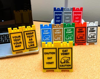 Cat Vomit Caution Desk Sign | Status Indicator (Switchable) | Office Decor