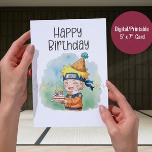 Ninja Birthday Card | Anime-Inspired Greeting for Otaku, Shinobi, Ramen Lovers | Printable Anime Birthday Card | Instant Download | Naruto