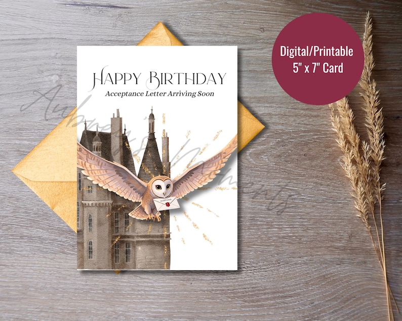 Mushroom Wizard Birthday Card - Party Mouse Studio - View #2