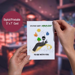 RPG Anniversary or Birthday Card | Fantasy Gamer Greeting Card | Tabletop RPG, Fantasy Card Game, Spellcaster & D20 Digital Download Gift