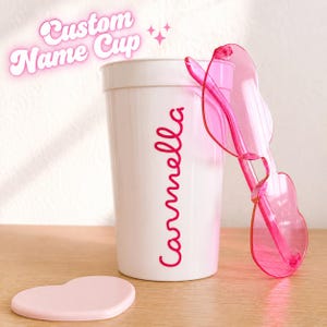 Island Villa Custom Name Cups | Bachelorette Party Cups | Girls Trip Favors | Reusable Party Cups | Island Theme Party Cups image 1