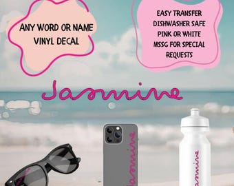 Custom Island Vibes Name Vinyl Decal | Bachelorette Party Favors | Girls Trip Favors | Custom Party Favors | Party Decals