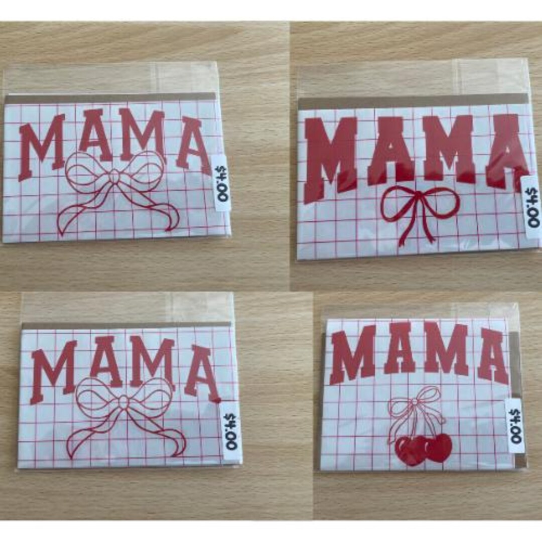 Maa Sticker Red Red MAMA Vinyl Decal With Ribbon Bottom | Permanent Sticker for Car ...