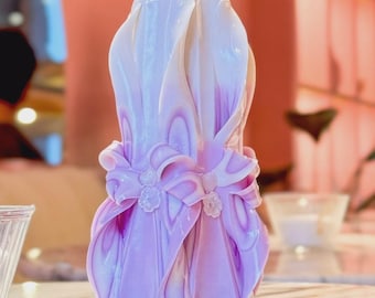 Vela tallada a mano única – regalo artesanal para el Día de la Madre