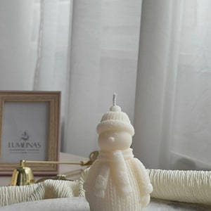 Handmade Snowman Candle- Soy Christmas Candle for Home Decor
