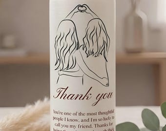 Bester Freund Kerze, personalisierter Name und Datum Stumpenkerze, Danke Freundschaft Geschenk