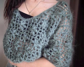 PDFパターン＆ビデオレッスン、かぎ針編みセーターパターン、レースかぎ針編みプルオーバー、花柄ボヘミアンかぎ針編みジャンパー、フェミニンなかぎ針編みトップスチュートリアル