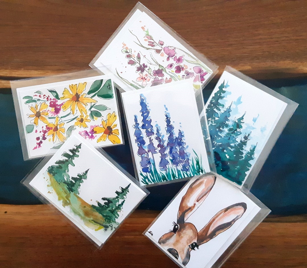 Watercolor Handmade Cards Greeting Cards Birthday Cards Hand Painted ...