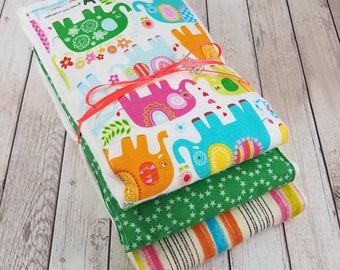 Baby Girl Burp Cloth Set - Happy Elephants