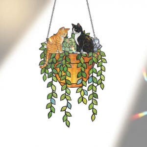 Custom Cat Breed Suncatcher: Hologramm Acryl Fensterschmuck, Blumentopf & Katzen Kunst