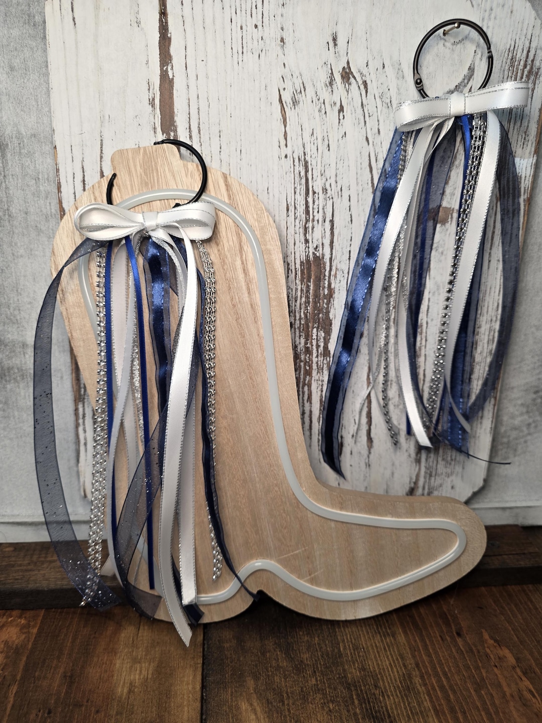 Navy Blue & White Country Concert Cowgirl Boot Bows | Cowboy Boot ...