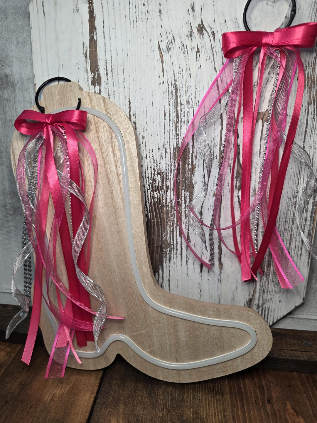 Boot Rivbons For Megan Cloud 9 Country Concert Boot Bows | Hot Pink Boot Bows | Cowgirl Boot ...