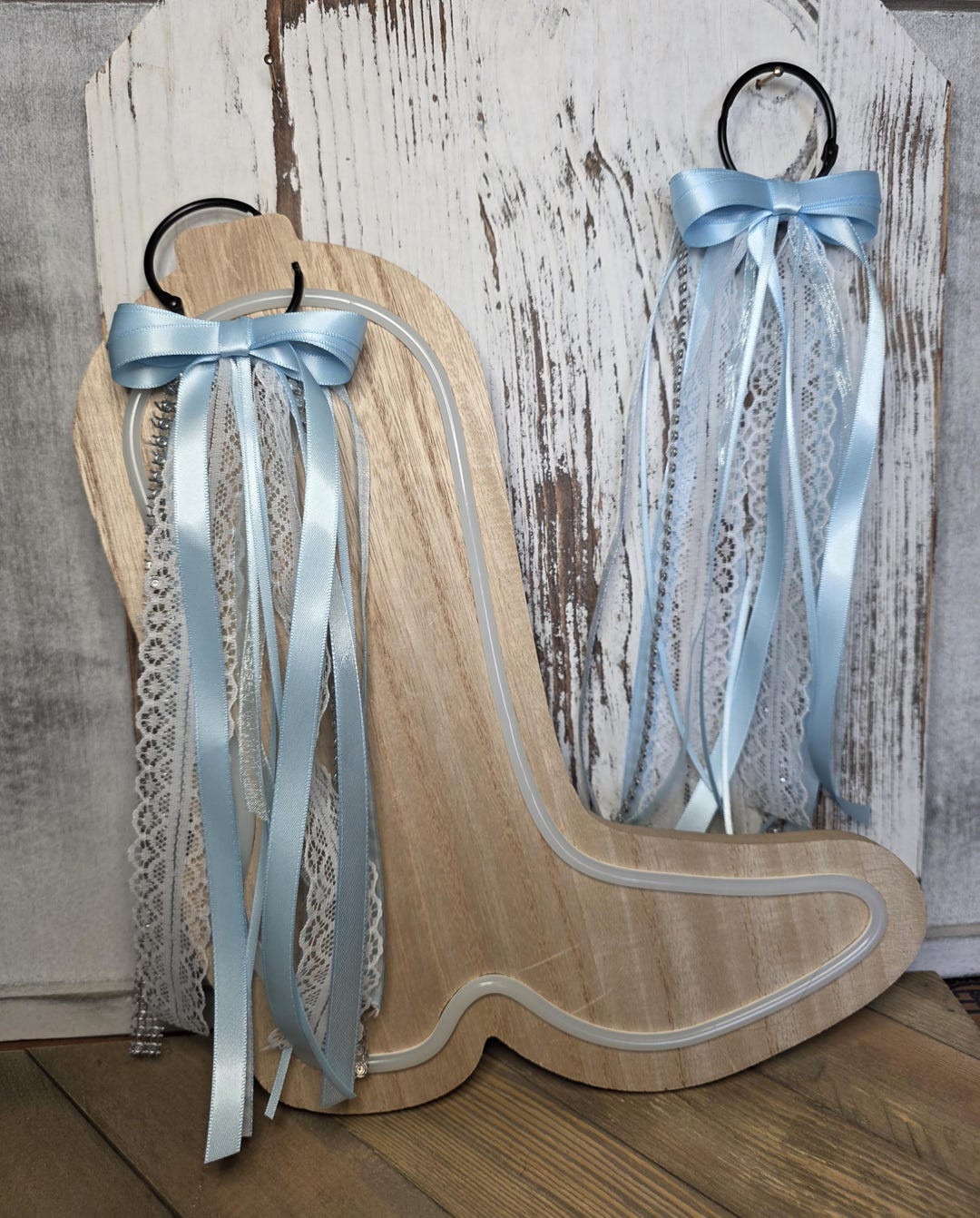 Baby Blue Cowgirl Boot Bows: Country Concert Cowboy Boot Accessory ...