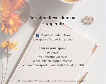 BoredomReset-Handbuch - Mindfulness & Creativity Workbook | Selbstfürsorge-Tagebuch (Printable PDF Download)