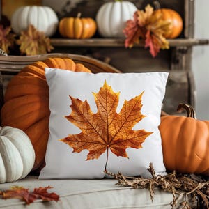 Maple Leaf Pillow Cover: Rustic Autumn Farmhouse Decor